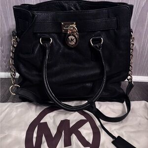 Michael Kors Black Tote with Chain Detail